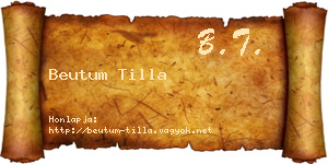 Beutum Tilla névjegykártya